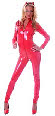Red PVC catsuit for dominatrix
